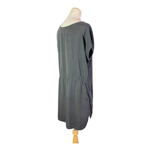 Patagonia Size L June Lake Dress Dark Grey Shift Short Sleeve *Flaw - Picture 6 of 11